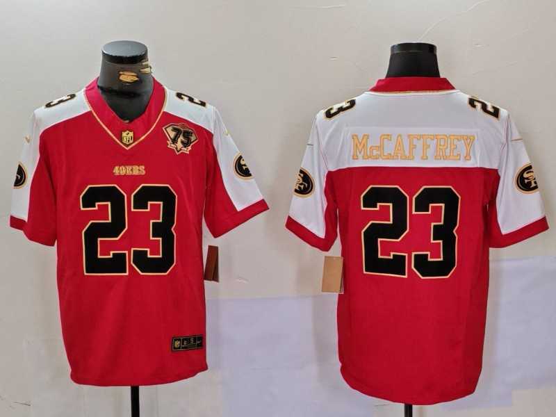Mens San Francisco 49ers #23 Christian McCaffrey Red F.U.S.E. Mexico With Gate Bridge Patch Vapor Limited Stitched Jersey Dzhi->san francisco 49ers->NFL Jersey